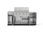 NewAge Outdoor Kitchens Outdoor Grill Island Stainless-Steel 5-Piece Cabinet Set with Sink, 1 Door, Grill Cabinet, Performance Grill and Stainless Steel Countertop - (Liquid Propane) 
