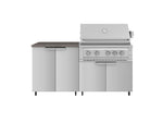 NewAge Outdoor Kitchens Stainless Steel 4-Piece Cabinet Set with Caster and 2 Door, Grill Cabinet, Platinum Grill, Countertop-72496-Garage Giant 