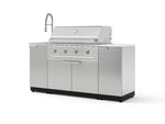 NewAge Outdoor Kitchens Outdoor Grill Island Stainless-Steel 5-Piece Cabinet Set with Sink, 1 Door, Grill Cabinet, Performance Grill and Stainless Steel Countertop - (Liquid Propane) | Garage Giant 