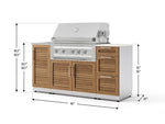 NewAge Outdoor Kitchens Outdoor Grill Island Stainless-Steel Louvered 5-Piece Cabinet Set with Sink, 3 Drawer, Grill Cabinet, Platinum Grill and Stainless Steel Countertop - (Natural Gas) 