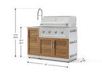 NewAge Outdoor Kitchens Outdoor Grill Island Stainless-Steel Louvered Doors 3-Piece Cabinet Set with Sink, Grill Cabinet and Performance Grill-75355-Garage Giant 