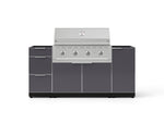 NewAge Outdoor Kitchens Outdoor Grill Island Aluminum 6-Piece Cabinet Set with 1 Door, 3 Drawer, Grill Cabinet, Performance Grill and Countertops - (Natural Gas) 