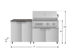 NewAge Outdoor Kitchens Stainless Steel 4-Piece Cabinet Set with Caster and 2 Door, Grill Cabinet, Platinum Grill, Countertop-72497-Garage Giant 