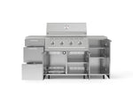 NewAge Outdoor Kitchens Outdoor Grill Island Stainless-Steel 6-Piece Cabinet Set with Casters 1 Door, 3 Drawer, Grill Cabinet, Performance Grill, Countertops 