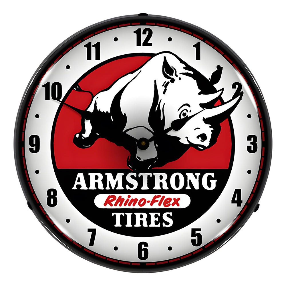 Collectable Sign and Clock Armstrong Tires Backlit Wall Clock