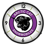 Collectable Sign and Clock Arctic Cat Snowmobiles Backlit Wall Clock-710008-Garage Giant 