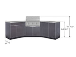 Newage Products Outdoor Kitchen Aluminum 7-Piece Cabinet Set with 2 Door, Bar, Corner, Grill Cabinet, Performance Grill, and Countertops-71000-33-Liquefied Propane (LP)-Garage Giant 