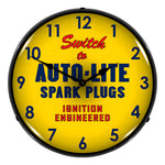 Collectable Sign and Clock Autolite Spark Plugs Backlit Wall Clock-710011-Garage Giant 