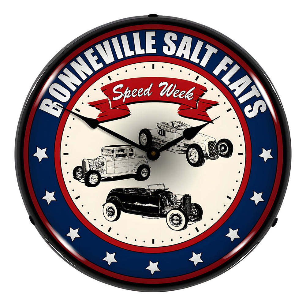 Collectable Sign and Clock Bonneville Salt Flats Backlit Wall Clock-710018-Garage Giant