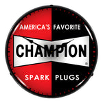 Collectable Sign and Clock Champion Spark Plugs Backlit Wall Clock-710025-Garage Giant 