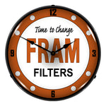 Collectable Sign and Clock FRAM Filters Backlit Wall Clock-710053-Garage Giant 