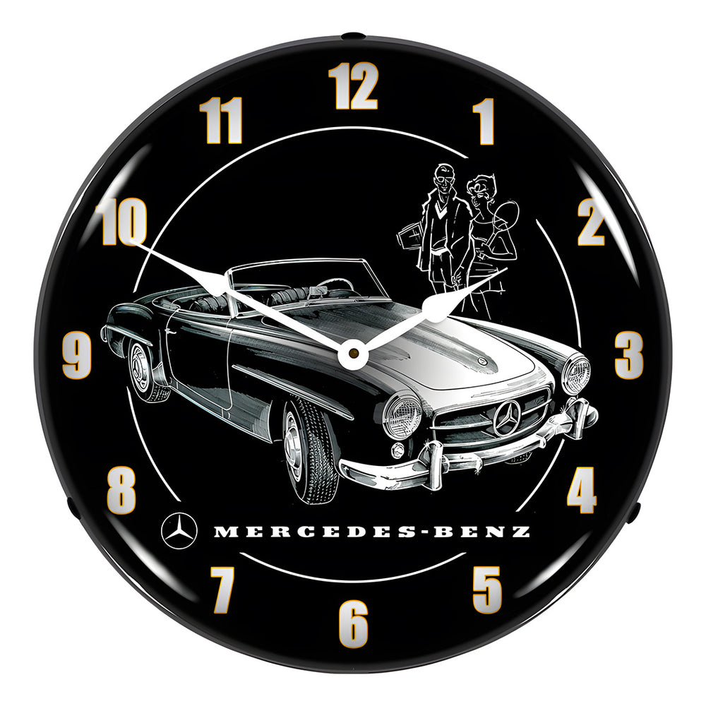 Collectable Sign and Clock Mercedes Convertible Backlit Wall Clock-710073-Garage Giant