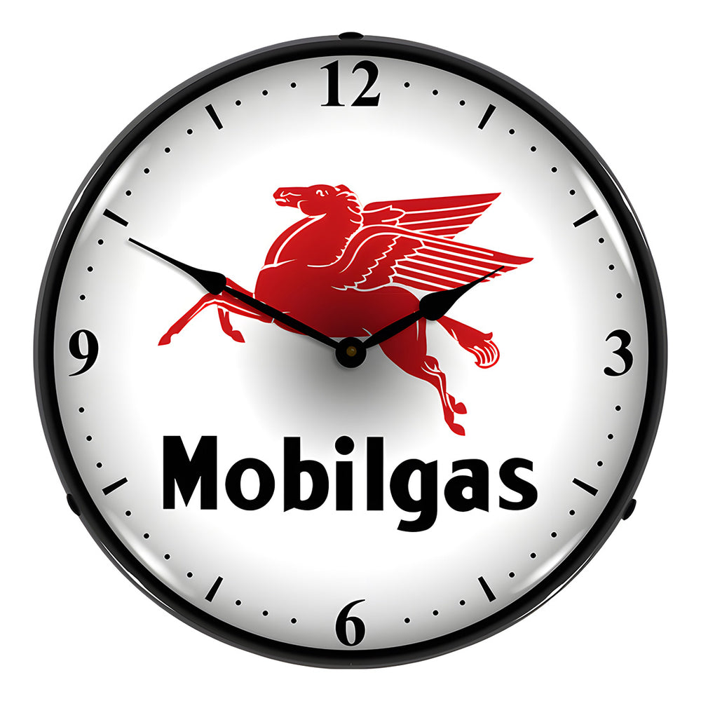 Collectable Sign and Clock Mobilgas Aircraft Backlit Wall Clock