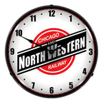 Collectable Sign and Clock North Western Railway Backlit Wall Clock-710082-Garage Giant 