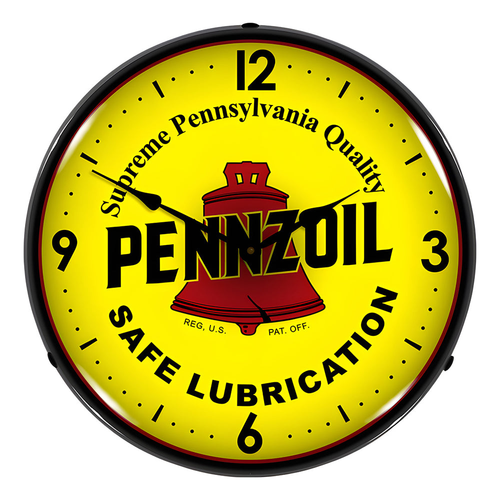 Collectable Sign and Clock Pennzoil Backlit Wall Clock-710087-Garage Giant