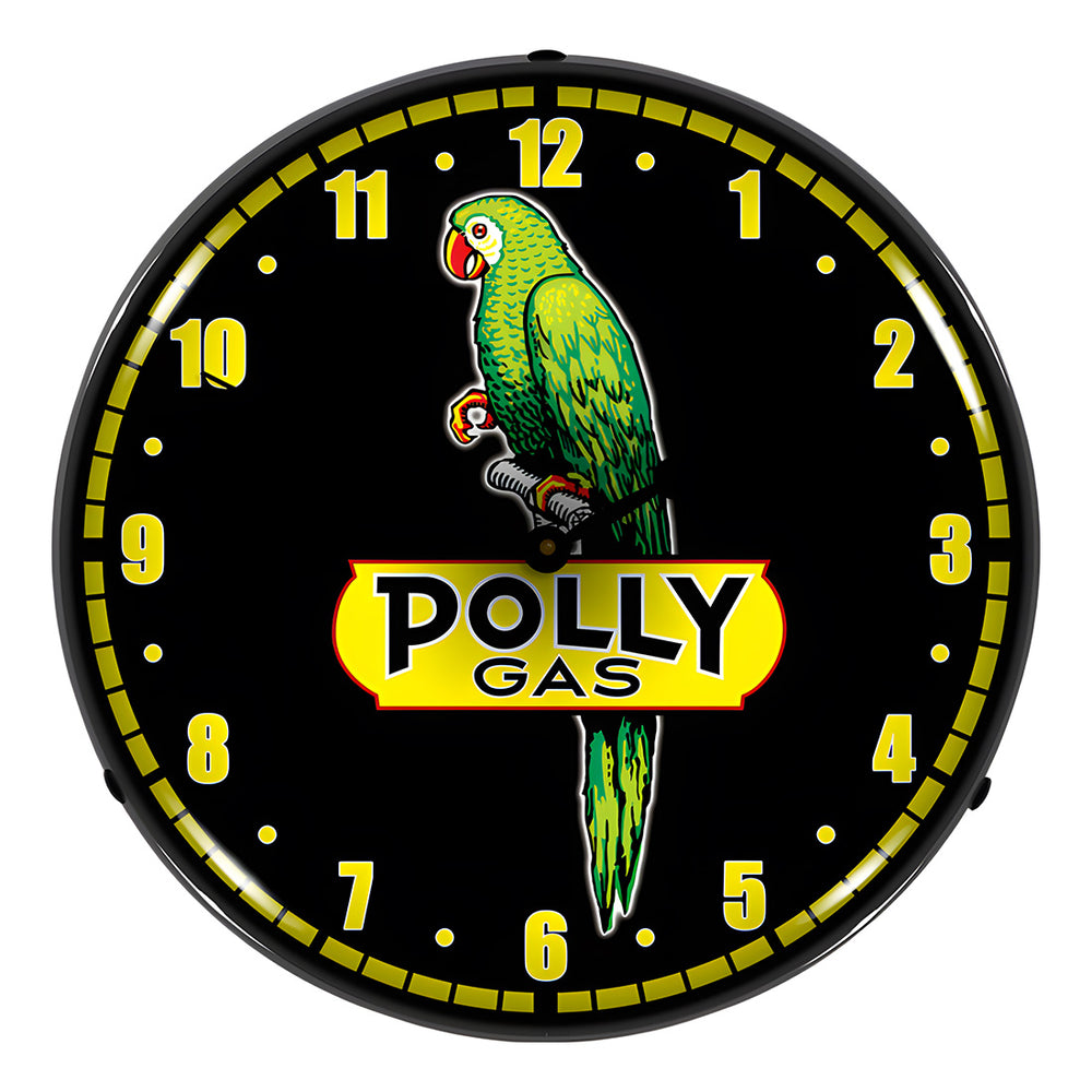 Collectable Sign and Clock Polly Gas Backlit Wall Clock-710091-Garage Giant