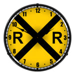 Collectable Sign and Clock Railroad Crossing Backlit Wall Clock-710097-Garage Giant 