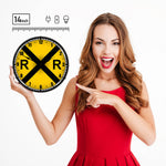 Collectable Sign and Clock Railroad Crossing Backlit Wall Clock-710097-Garage Giant 