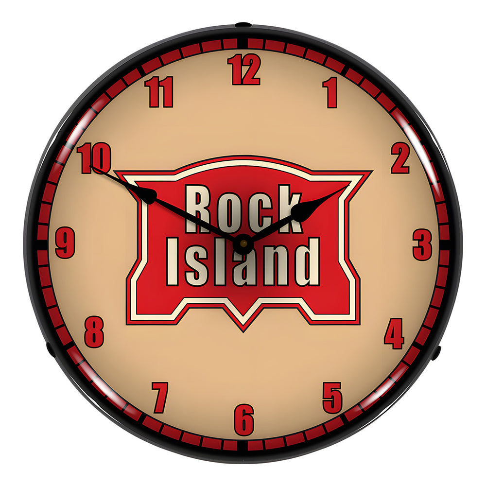 Collectable Sign and Clock Rock Island Railroad Backlit Wall Clock-710101-Garage Giant