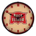 Collectable Sign and Clock Rock Island Railroad Backlit Wall Clock-710101-Garage Giant 