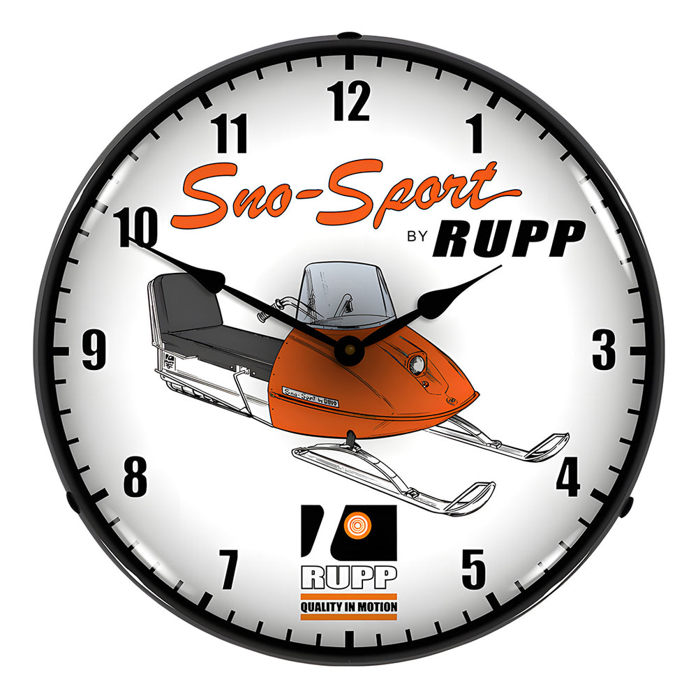 Collectable Sign and Clock Sno-Sport Rupp Backlit Wall Clock-710105-Garage Giant