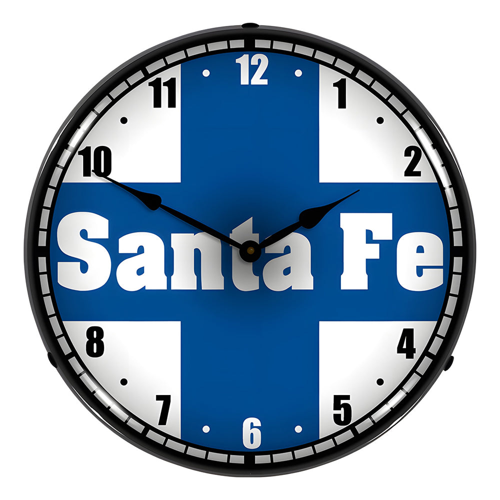 Collectable Sign and Clock Santa Fe Railroad Backlit Wall Clock-710106-Garage Giant