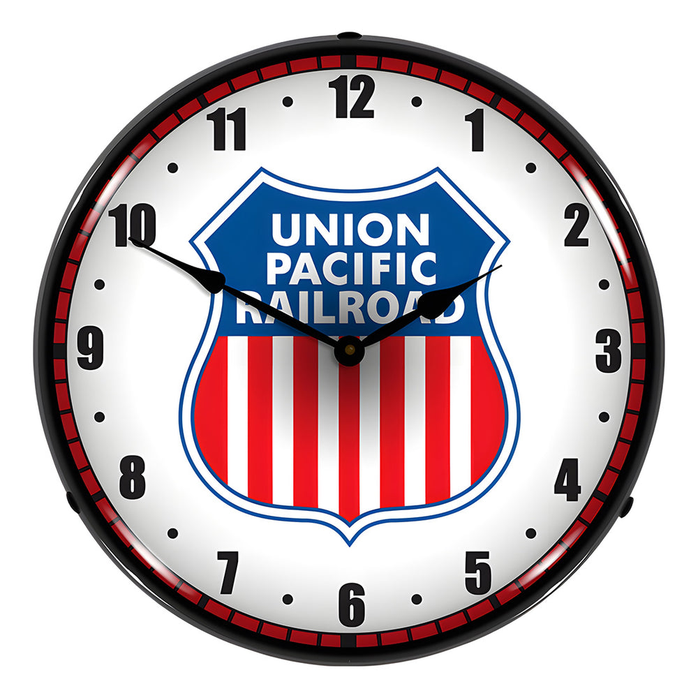 Collectable Sign and Clock Union Pacific Railroad Backlit Wall Clock-710126-Garage Giant
