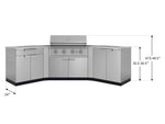 Newage Products Outdoor Kitchen Stainless Steel 7-Piece Cabinet Set with 2 Door, Bar, Corner, Grill Cabinet, Performance Grill, and Countertops-71024-33-Liquefied Propane (LP)-Garage Giant 