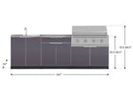 Newage Products Outdoor Kitchen Aluminum 5-Piece Cabinet Set with Bar, Grill, Sink Cabinet, Performance Grill, and Countertop-71072-33-Liquefied Propane (LP)-Garage Giant 