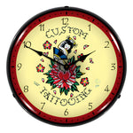 Collectable Sign and Clock Custom Tattooing Backlit Wall Clock-711166-Garage Giant 