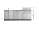 Newage Products Outdoor Kitchen Stainless Steel 5-Piece Cabinet Set with Sink, Grill, 2-Door Split Cabinet, Performance Grill and Countertop-71144-33-Liquefied Propane (LP)-Garage Giant 