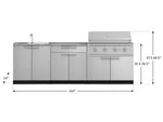 Newage Products Outdoor Kitchen Stainless Steel 5-Piece Cabinet Set with Sink, Grill, 2-Door Split Cabinet, Performance Grill and Countertop-71144-33-Liquefied Propane (LP)-Garage Giant 