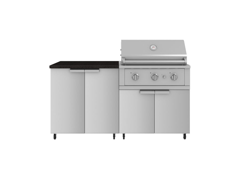 NewAge Outdoor Kitchens Stainless Steel 4-Piece Cabinet Set with Caster and 2 Door, Grill Cabinet, Performance Grill, Countertop-72453-Garage Giant