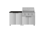 NewAge Outdoor Kitchens Stainless Steel 4-Piece Cabinet Set with Caster and 2 Door, Grill Cabinet, Performance Grill, Countertop-72453-Garage Giant 
