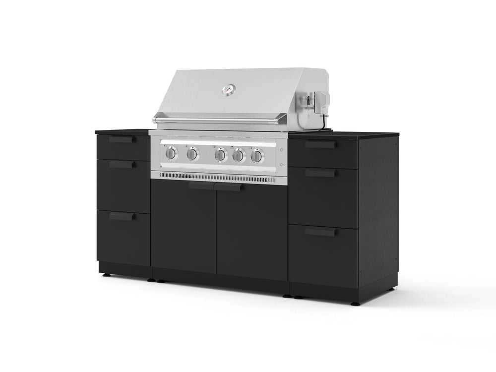 NewAge Outdoor Kitchens Outdoor Grill Island Stainless-Steel 6-Piece Cabinet Set with 3 Drawers, Grill Cabinet, Platinum Grill and Dekton in Sirius Countertops - (Natural Gas) | Garage Giant