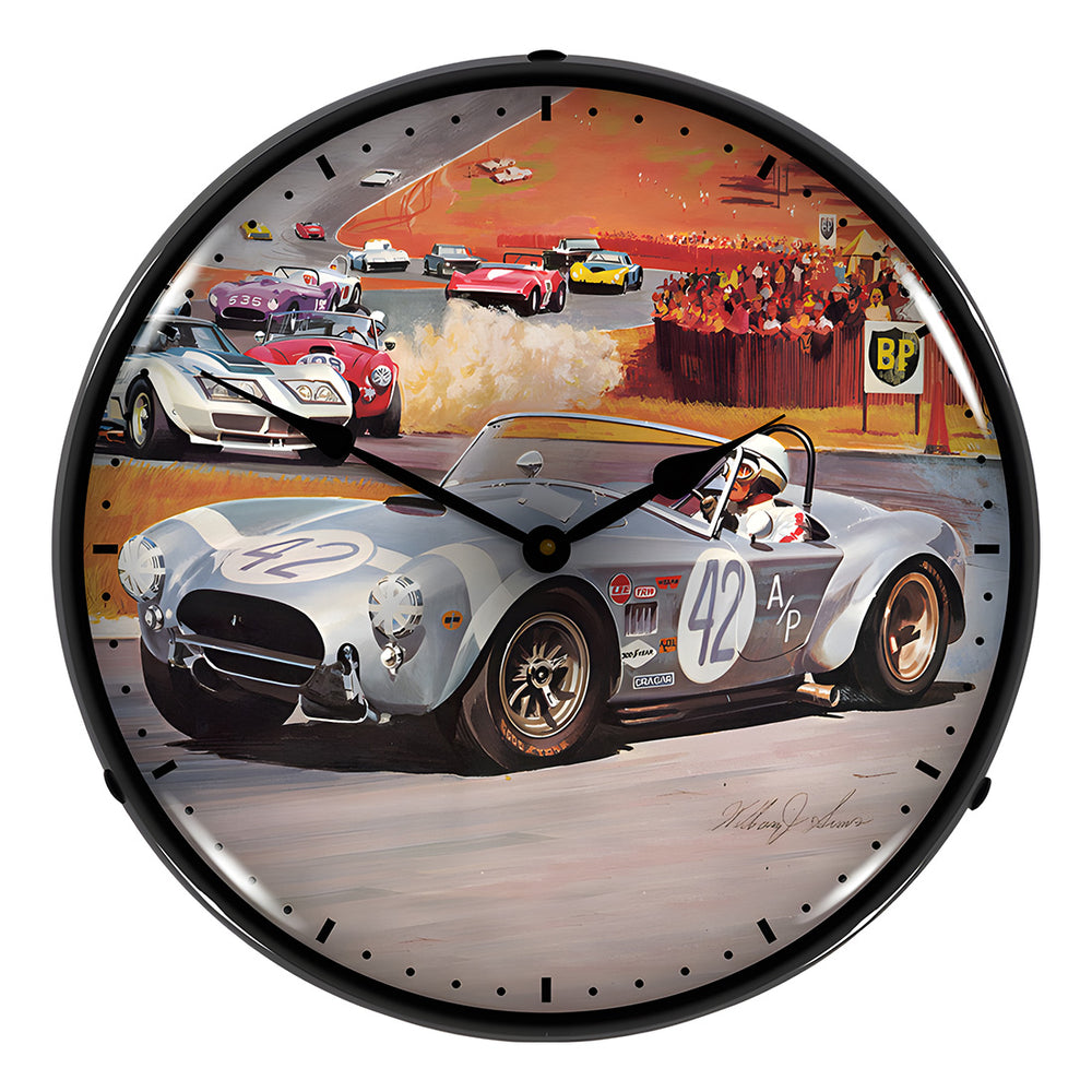 Collectable Sign and Clock Shelby Cobra Backlit Wall Clock-712175-Garage Giant