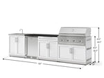 NewAge Outdoor Kitchens Stainless Steel 6-Piece Cabinet Set with Sink, Bar, Grill Cabinet, Performance Grill, Countertop and Stainless Steel Door Fridge-73763-Garage Giant 