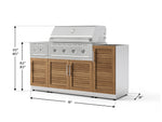 NewAge Outdoor Kitchens Outdoor Grill Island Stainless-Steel Louvered Doors 5-Piece Cabinet Set with 1-Door, Grill Cabinet, Side Burner and Performance Grill - (Liquid Propane) 