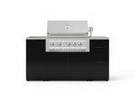 NewAge Outdoor Kitchens Outdoor Grill Island Aluminum 5-Piece Cabinet Set with Sink, 3 Drawer, Grill Cabinet, Platinum Grill and Stainless Steel Countertop 
