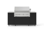 NewAge Outdoor Kitchens Outdoor Grill Island Stainless-Steel 6-Piece Cabinet Set with Casters and 1 Door, Grill Cabinet, Platinum Grill, Countertops 