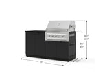 NewAge Outdoor Kitchens Stainless-Steel 4-Piece Cabinet Set with Base, Grill Cabinet, Platinum Grill, and Countertop-73462-Garage Giant 