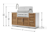 NewAge Outdoor Kitchens Outdoor Grill Island Stainless-Steel Louvered 5-Piece Cabinet Set with Sink, 3 Drawer, Grill Cabinet, Platinum Grill and Stainless Steel Countertop - (Liquid Propane) 