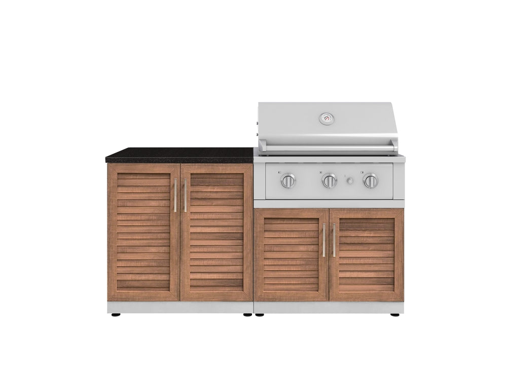 NewAge Outdoor Kitchens Stainless Steel 4-Piece Cabinet Set with 2 Door, Grill Cabinet, Performance Grill and Countertop-71781-Garage Giant