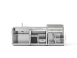 NewAge Outdoor Kitchens Stainless Steel Louvered Doors 5-Piece Cabinet Set with Sink, Bar, Grill Cabinet, Platinum Griddle and Countertop-74967-Garage Giant 