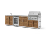 NewAge Outdoor Kitchens Stainless Steel 6-Piece Cabinet Set with Sink, Bar, Grill Cabinet, Platinum Grill, Countertop and Fridge-66394-Garage Giant 