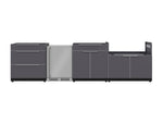 NewAge Outdoor Kitchens Aluminum 4-Piece Cabinet Set with 3-Drawer, Bar, Grill Cabinet and Fridge-66536-Garage Giant 