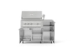 NewAge Outdoor Kitchens Outdoor Grill Island Stainless-Steel 4-Piece Cabinet Set with Casters and 1 Door, Grill Cabinet, Platinum Grill, Countertop 