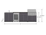 NewAge Outdoor Kitchens Aluminum 6-Piece Cabinet Set with Sink, Bar, Grill Cabinet, Performance Grill, Countertop and Fridge-71985-Garage Giant 