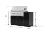 NewAge Outdoor Kitchens Outdoor Grill Island Aluminum 4-Piece Cabinet Set with 3-Drawer, Grill Cabinet, Platinum Grill and Dekton in Sirius Countertop - (Natural Gas) 