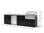 NewAge Outdoor Kitchens Aluminum 6-Piece Cabinet Set with Sink, Bar, Grill Cabinet, Performance Grill, Countertop and Stainless Steel Door Fridge-73785-Garage Giant 